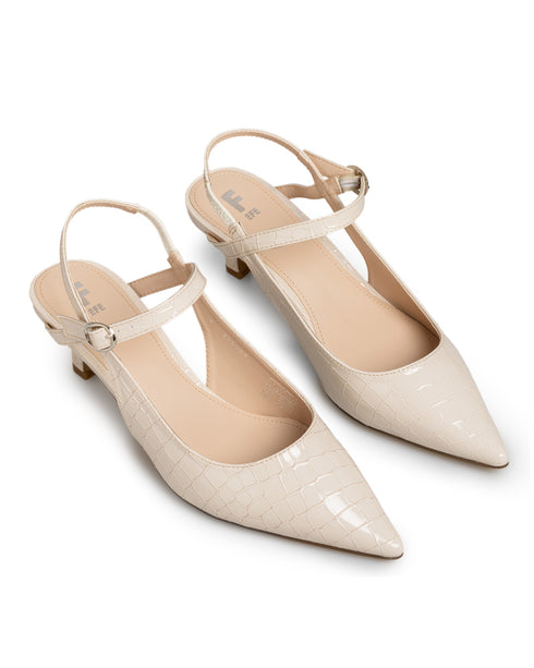 Zapatilla Latte Picuda Kitten Heel 355204